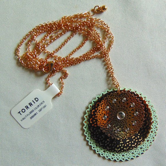 Multi Filigree Color Discs Necklace